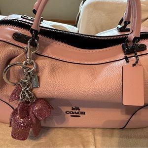 Like new Pink COACH Prarie satchel. gunmetal hardware. Includes NEW  purse bling